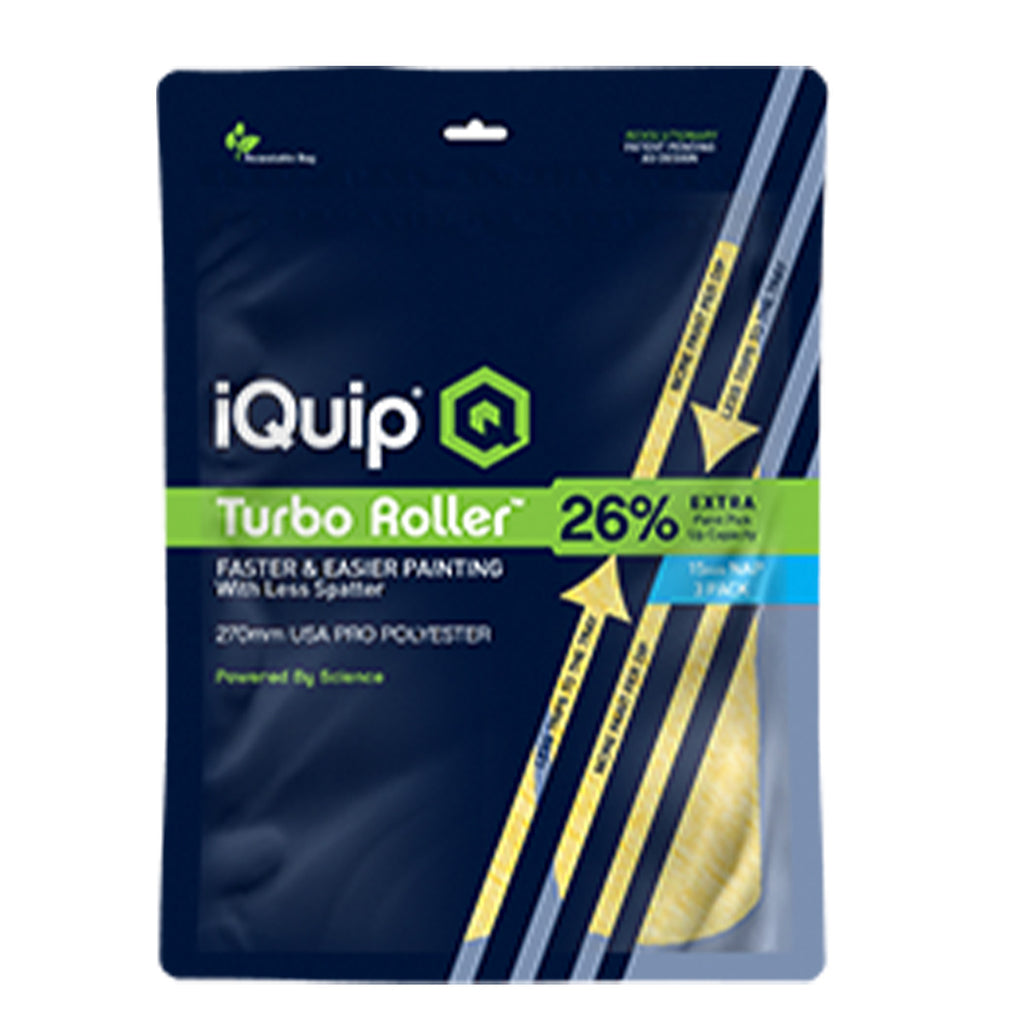 iQuip 270mm Turbo Roller Sleeve - Professional - 3 Pack - Range