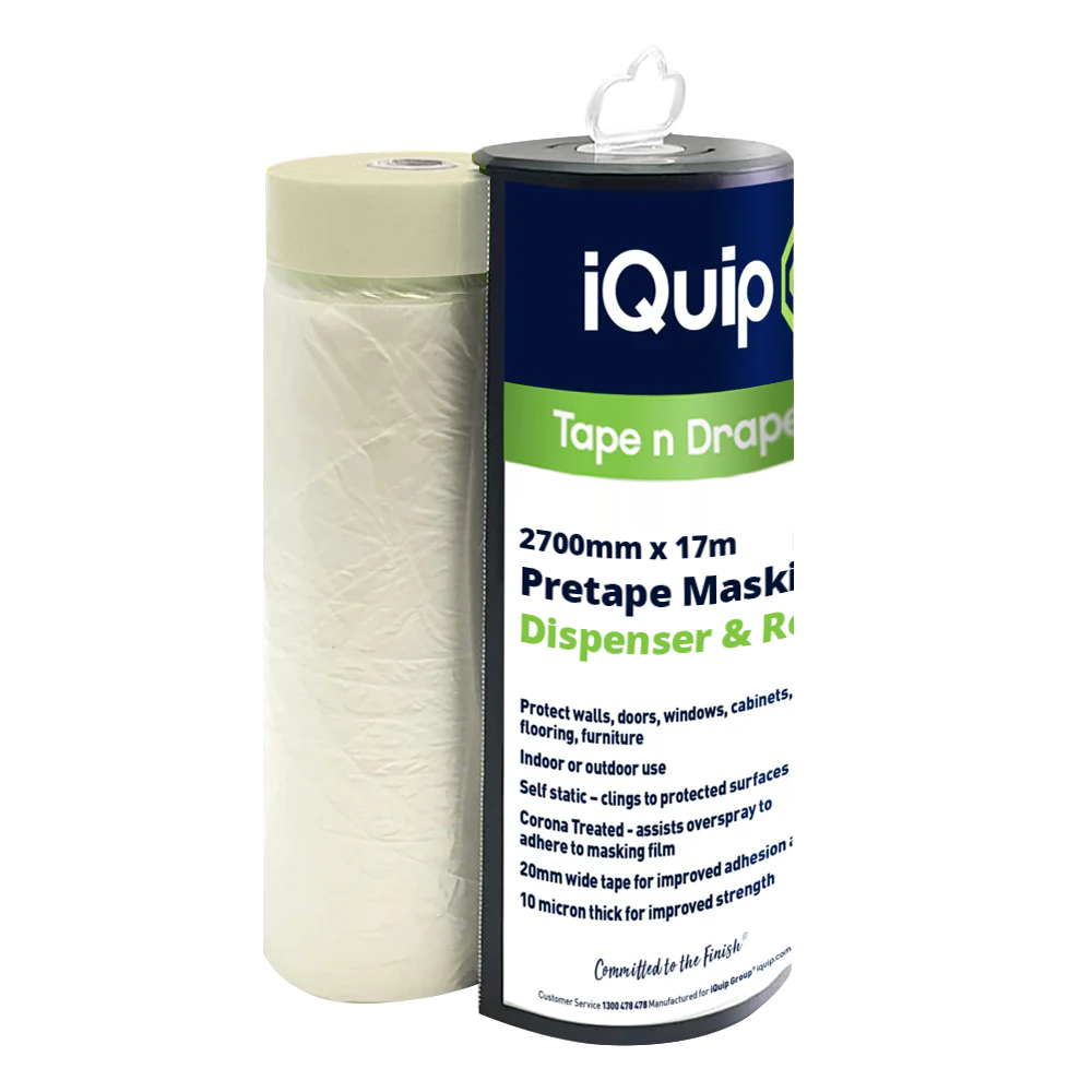 iQuip Pretaped Masking Film & Dispenser - Box of 24 - Bulk Special