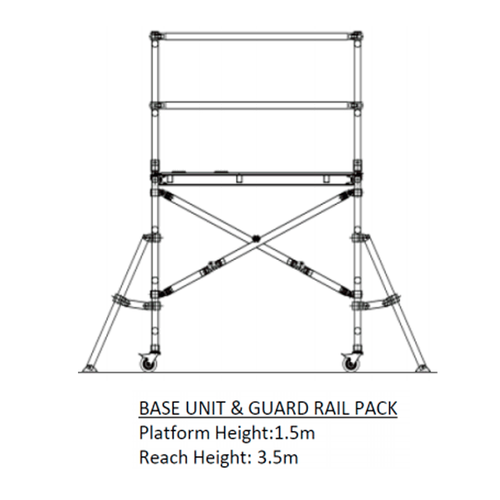 Oldfields MINI Zippy Scaffold Base Unit & Extension Pack Bundle 1.5m