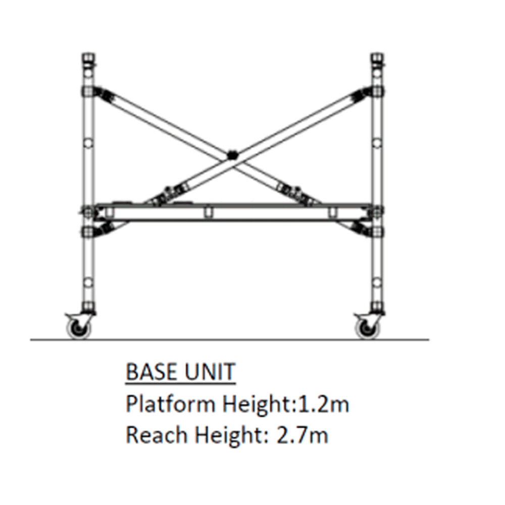 Oldfields MINI Zippy Scaffold Base Unit & Extension Pack Bundle 1.5m