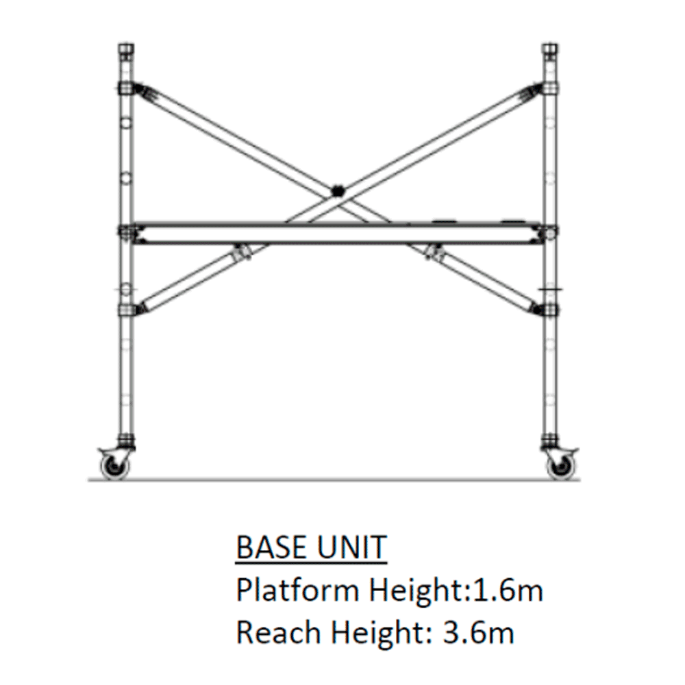 Oldfields Standard Zippy Scaffold Base Unit 1.6m