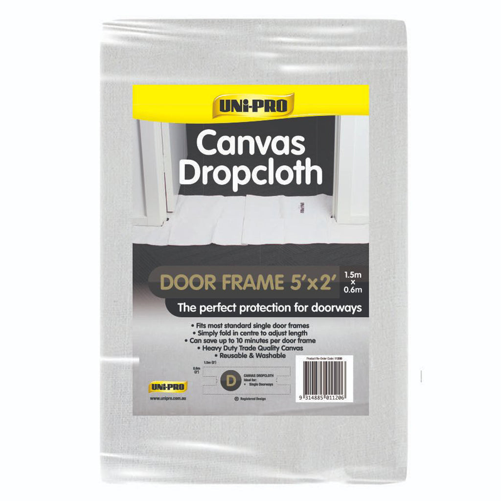 Uni-Pro Canvas Door Frame Drop Sheet - 152 cm x 60 cm (5'x2')